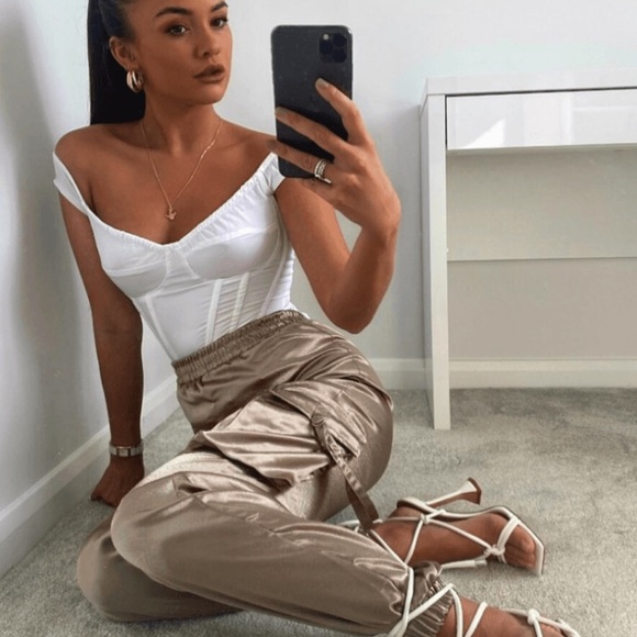 HP Mocha Satin Pocket Utility Trouser - Picture 4 of 10